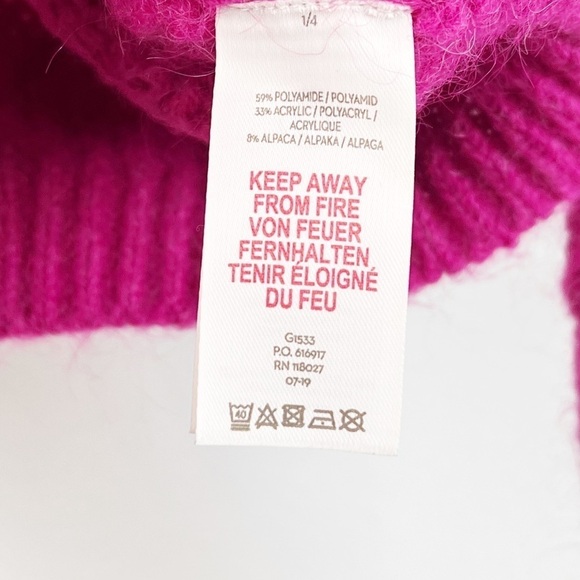 NWT Mini Boden Big Girls Cable Knit Frill Ruffle Alpaca Blend Sweater Pink - Picture 5 of 5